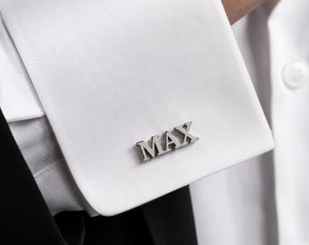 Custom Monogram Cufflinks, Personalized Initial Cufflinks for Men, Gold Cuff Links, Groom Gift, Groomsmen Gift, Wedding Cufflinks