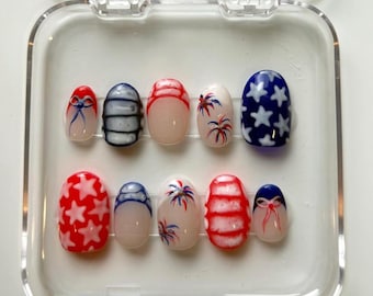 4th of July Press-On Nail Set