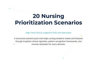 20 Nursing Prioritization Scenarios™ with Rationales | Clinical Judgment | NCLEX Priority Practice | Nursing Study PDF