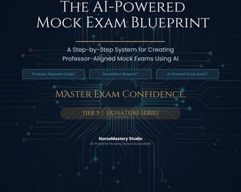 AI‑Powered Mock Exam Blueprint | Build Professor‑Aligned Nursing Exams + Remediation System | Tier 3 Signature Series PDF