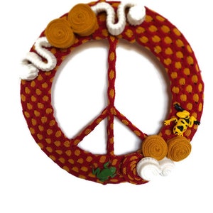 Whimsical Peace Sign Wreath