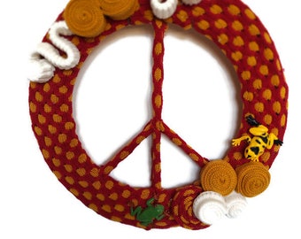 Whimsical Peace Sign Wreath