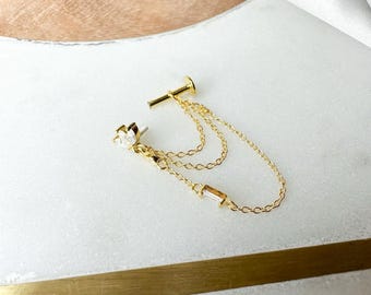 16g 6mm 7mm 8mm ダイヤモンド CZ 繊細なトリプルチェーン ヘリックス