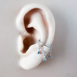 14g 16g 18g 6 mm-12 mm ダスティブルー アリア チャーム インプラント グレード F136 チタンチェーン コンクフープ、ヘリックスフープ、ゴールドフープ、シルバークリッカーフープ、セグメント
