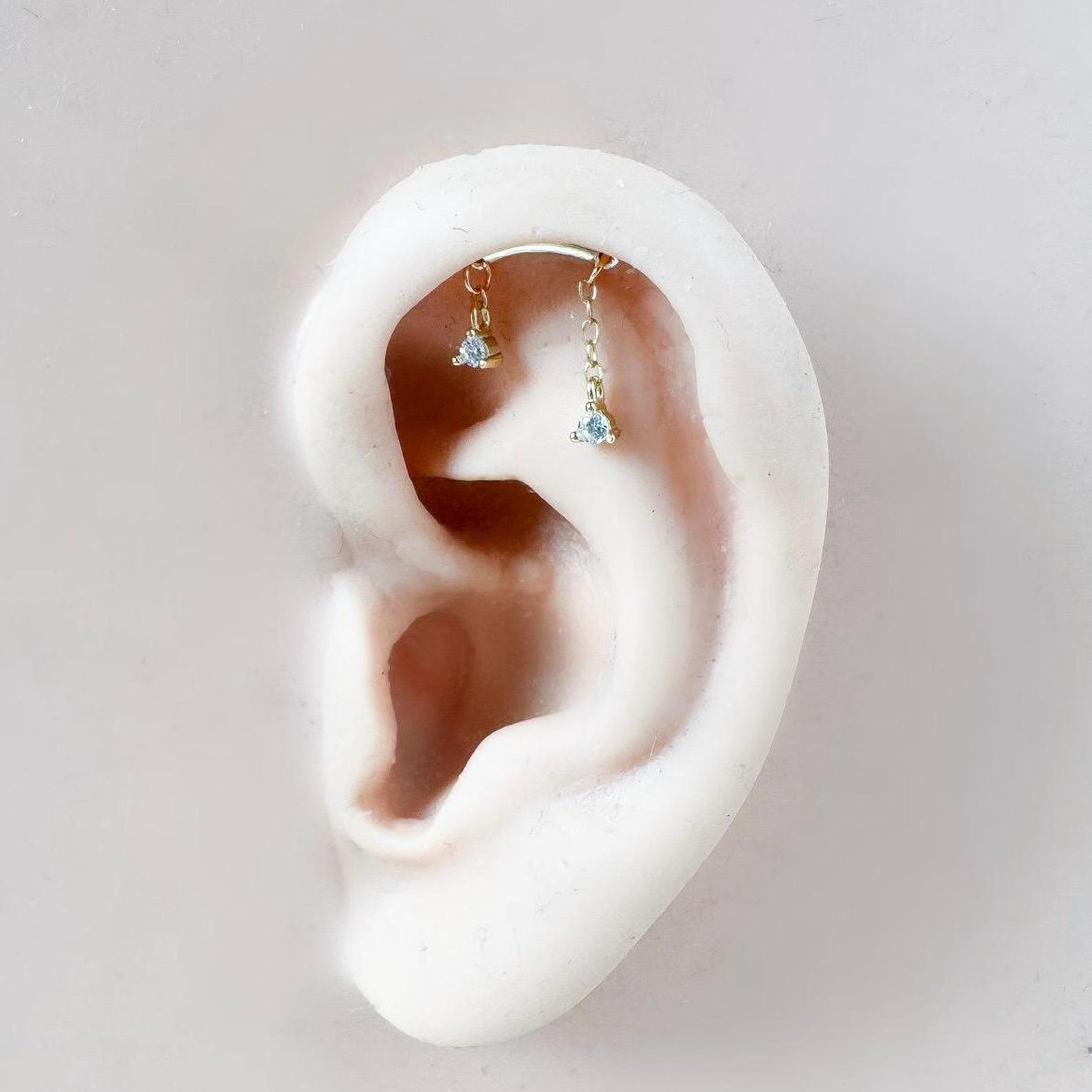 Hidden Helix Piercing 16g F136 Implant Grade Titanium Diamond CZ Flat ...