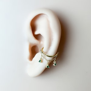 14 g 16 g 18 g 6 mm-12 mm Implant Emerald CZ Arya, qualité F136, titane anneau pour conque, anneau hélicoïdal, anneau en or, anneau à cliquet en argent, anneau segment