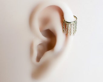 Implant Grade Titanium Tassel Chain Hoop Conch, Septum Ring