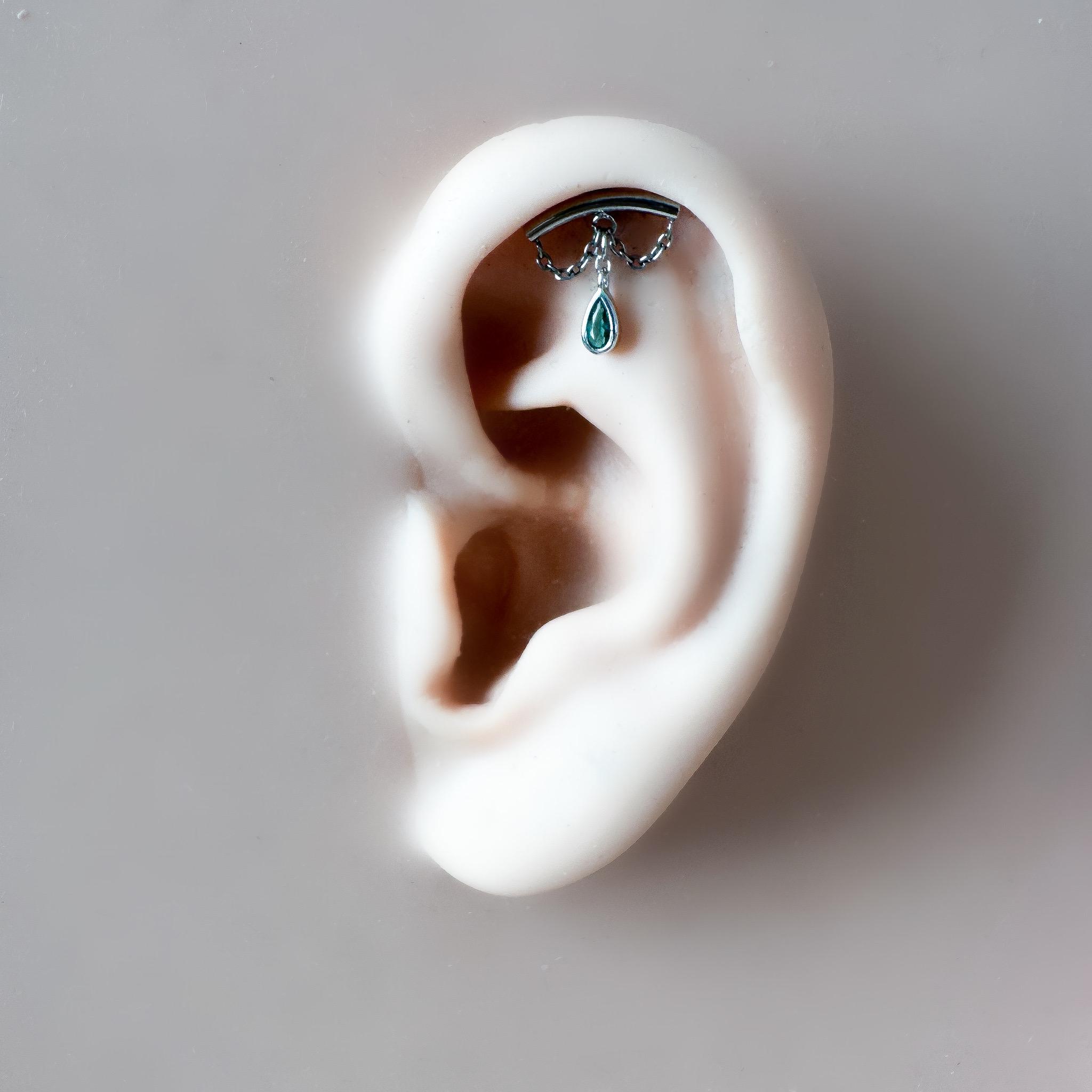 Dainty Hidden Helix Piercing 16g Titanium Camellia Dusty Blue Flat ...