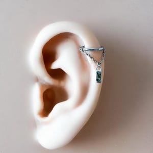 14g 16g 18g 6mm - 12mm Aurora Moss Agate Implant Grade Titanium Chain Helix Hoop, Segment Ring, Conch Hoop, Gold Hoop, Silver Clicker Hoop