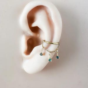 14g 16g 18g 6mm-12mm Moss Agate Arya Charm Implant Grade F136 Titanium Chain Conch Hoop, helix hoop, gold hoop, silver clicker hoop, segment