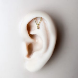 Hidden Helix Simple Dainty Ball Chain Piercing 16g F136 Implant Grade Titanium, flat piercing, helix labret, hidden rook piercing