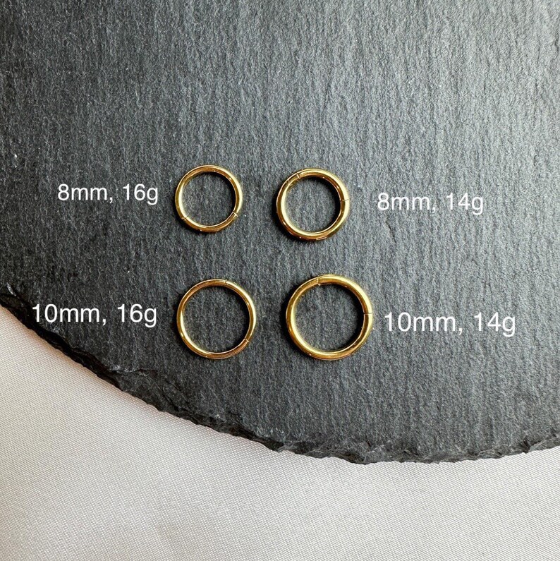 16g 14g dainty white cz sapphire hoop belly ring, sterling, stainless steel gold, belly piercings, 8mm or 10mm, hoop piercing, belly hoop image 4