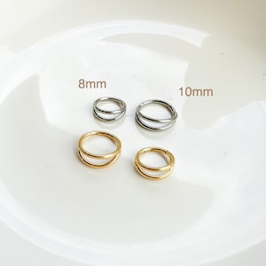 Implant Grade Titanium Double Hoop Helix, septum ring piercing F128 titanium ring hoop cartilage piercing, conch hoop, gold hoop, silver