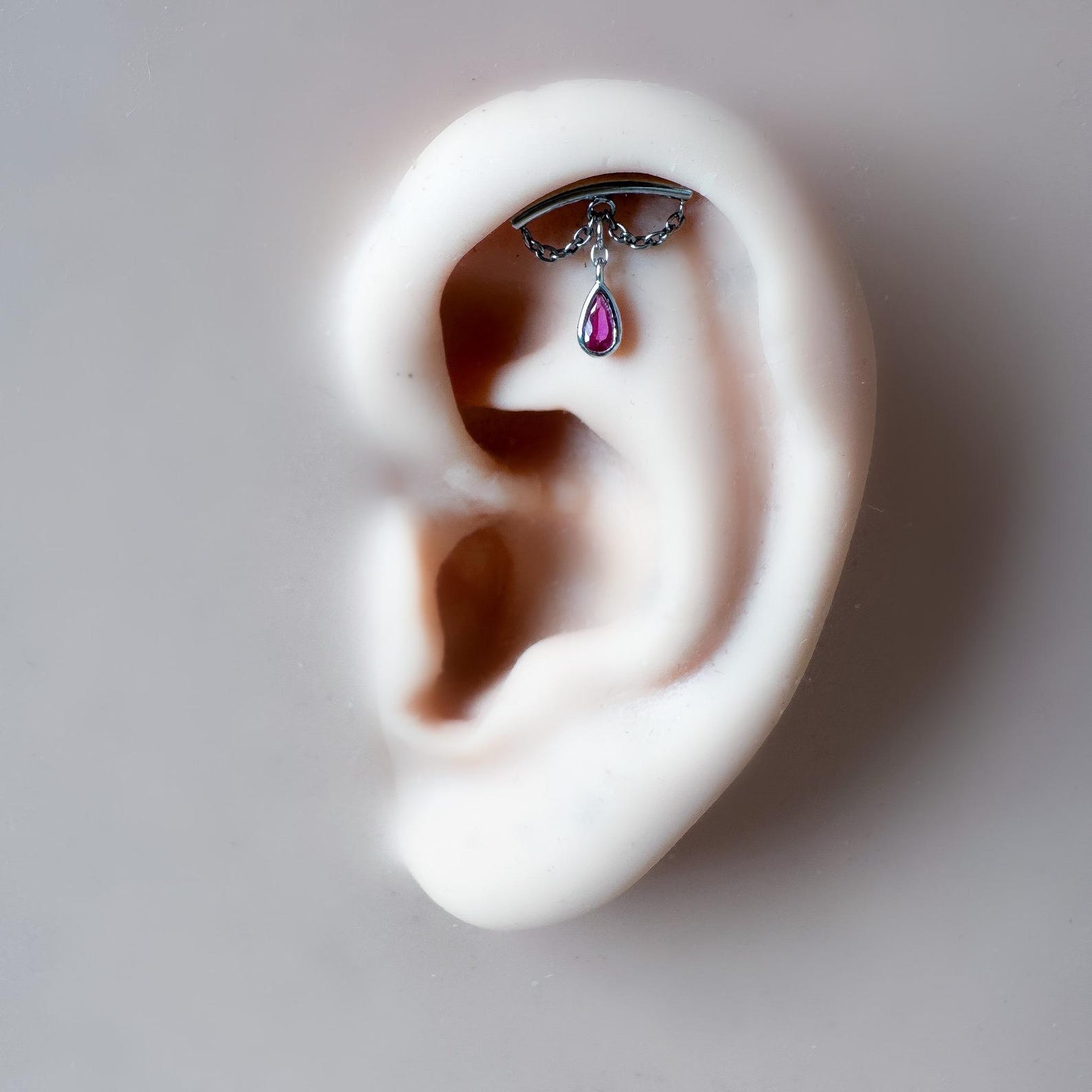 Dainty Hidden Helix Piercing 16g Titanium Camellia Dusty Blue Flat ...