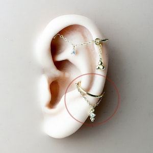 16 g 18 g 6 mm 8 mm 10 mm 12 mm Implant Lena Charm, qualité F136, chaîne en titane, anneaux conques, piercing, anneau de conque, anneau en or, anneau en argent