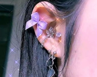 Cutest bow titanium piercing, cute piercings, 16 gauge, surgical steel piercing, helix earrings, conch piercings, bow earrings