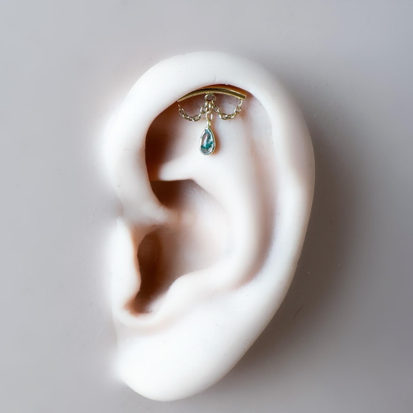 Dainty Hidden Helix Piercing 16g Titanium Camellia Dusty Blue Flat ...
