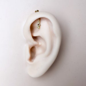 Dainty F136 Titanium 16G Lena Screw Flat Back Vertical Helix Piercing Cartilage Stud Earring, Vertical rook piercing, hidden rook piercing