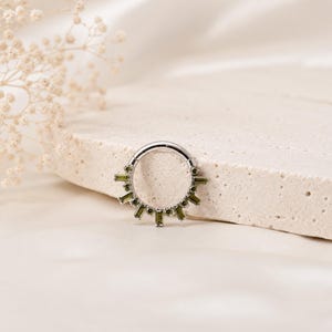 16G Dainty Cluster Rhinestone Accents Titanium daith hoop, septum piercing, nose ring, daith piercing, nose ring