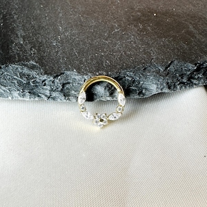 F136 Titanium Mini Blossom Daith hoop, daith huggie, hoop huggies, cartilage piercing, helix hoops, septum ring, nose ring 8mm 16g