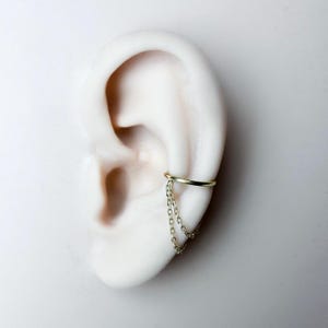 6mm-12mm, Dainty Minimalist Double Chain Helix Piercing, cartilage piercing, hoop huggies, helix hoops, 16g 18g stainless