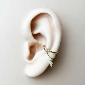 16g 18g 6mm 8mm 10mm 12mm Lena Charm Implant Grade F136 Titanium Chain Gem Hoop conch, titanium piercing, conch hoop, gold hoop, silver hoop