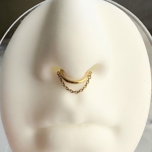 18g, 16g, 8mm, 10mm 12mm F136 Titanium Chain Hoop septum ring piercing titanium ring hoop cartilage piercing, conch hoop, nose ring