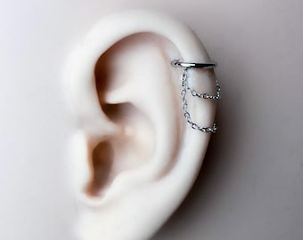 18g 16g 14g, Dainty Minimalist Double Chain Helix Piercing, cartilage piercing, hoop huggies, helix hoops, 6mm 8mm 10mm 12mm hoops