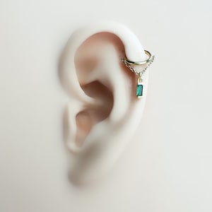 14g 16g 18g 6mm-12mm Aurora Emerald Implant Grade Titanium Chain Helix Hoop, conch hoop, gold hoop, silver clicker hoop, Segment hoop