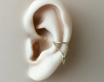 14g 16g 18g 6mm-12mm Gold Mini Spike Implant Grade Titanium Chain Gem Hoop, F136 titanium piercing, conch hoop, gold hoop, silver helix hoop