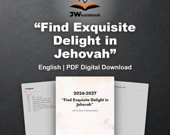 Notes notebook Circuit Assembly 2026-2027 in English - “Find Exquisite Delight in Jehovah” - JwNotebook.org