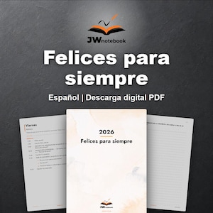Cuaderno de notas Asamblea 2026 en español - Felices para siempre - JwNotebook.org