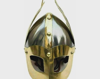 Winged Viking Armor Helmet: Medieval Nasal Guard, 18G Steel Handmade , Battle-ready Look Ideal for Cosplay Halloween Christmas