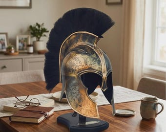 Medieval Troy Achilles Helmet, Handmade Wearable Wearable Trojan Helmet Christmas, Halloween Costume, Cosplay, Larp Sca
