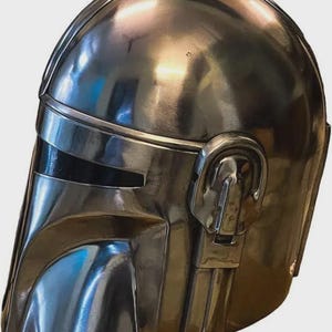 Medieval Style Mild Steel Mandalorian Helmet, Cosplay Armor, Wearable and Functional for Adult Parties, and Stage Halloween Cosplay. image 3