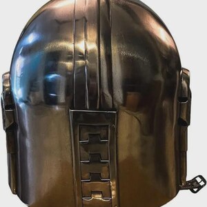 Medieval Style Mild Steel Mandalorian Helmet, Cosplay Armor, Wearable and Functional for Adult Parties, and Stage Halloween Cosplay. image 2