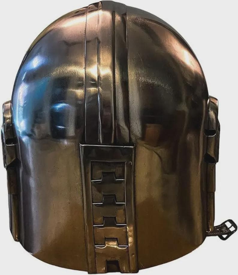 Medieval Style Mild Steel Mandalorian Helmet, Cosplay Armor, Wearable and Functional for Adult Parties, and Stage Halloween Cosplay. image 2