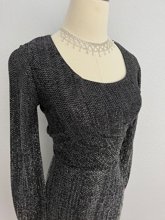 Vintage 1950s Black Chromspun Lurex dress by Vogu… - image 6