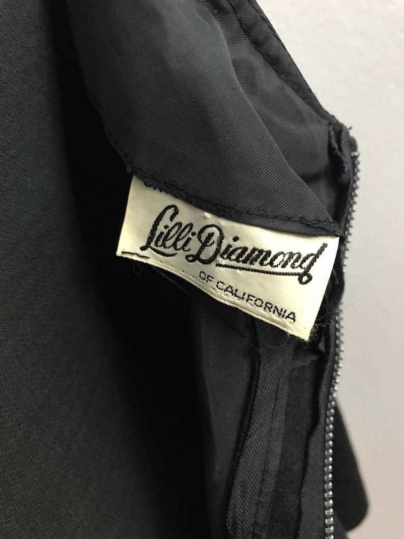 1950s Lilli Diamond Black Wool Dress With Rhinestone Neck Line - Etsy