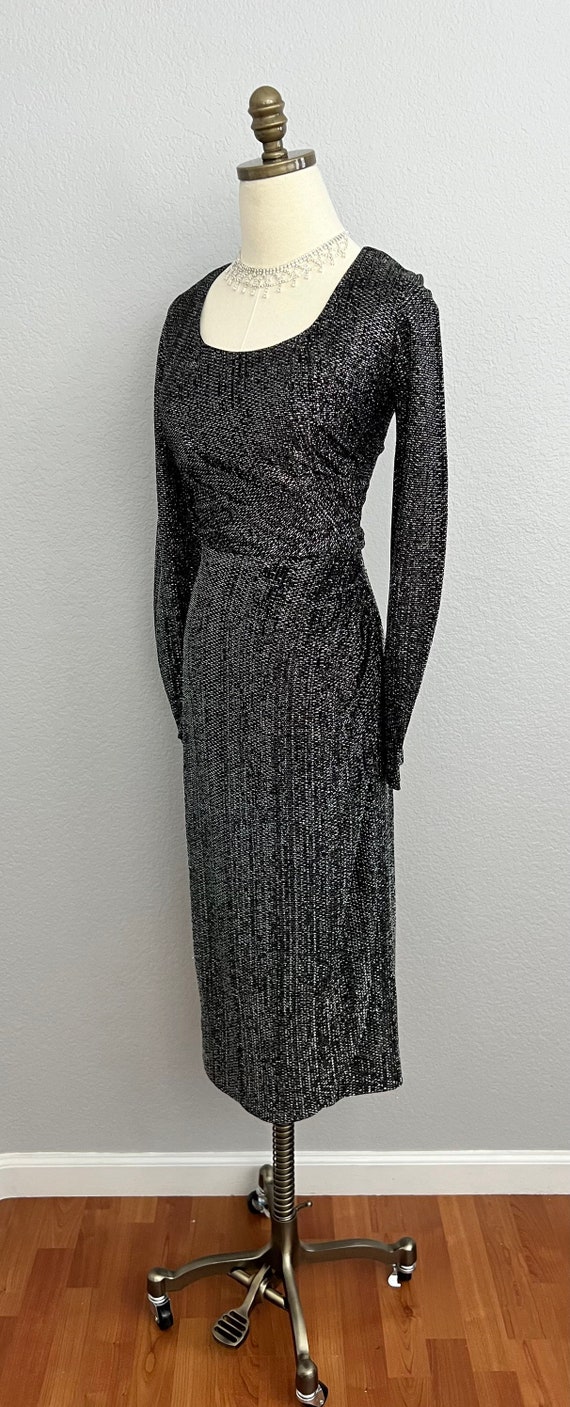 Vintage 1950s Black Chromspun Lurex dress by Vogu… - image 4