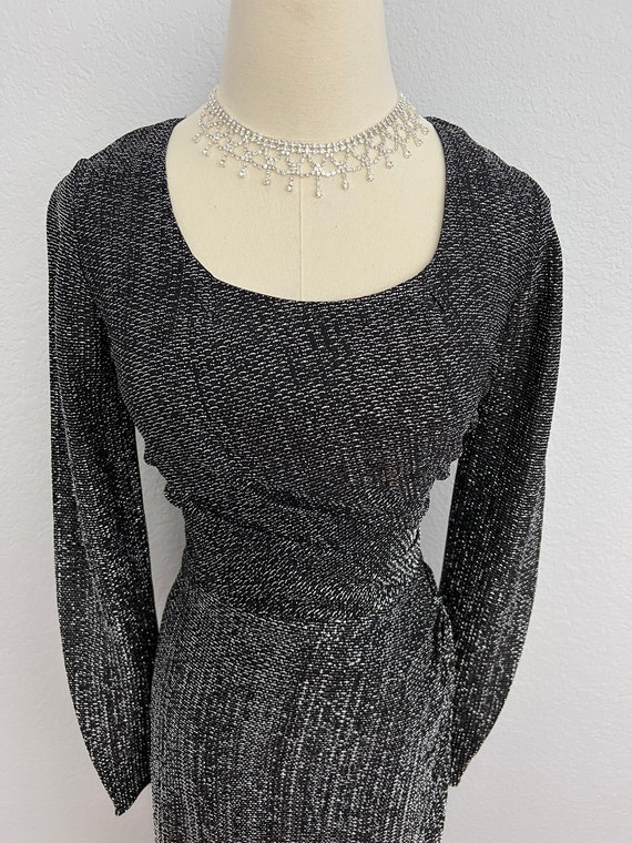 Vintage 1950s Black Chromspun Lurex dress by Vogu… - image 8