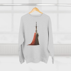 Epic Warrior Sweatshirt Knight With Sword Mens Fantasy Graphic Apparel