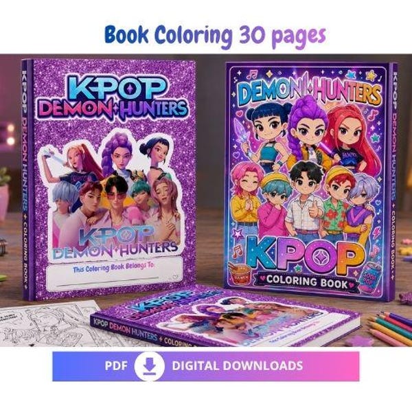 Huntrix coloring pages printable - Etsy México
