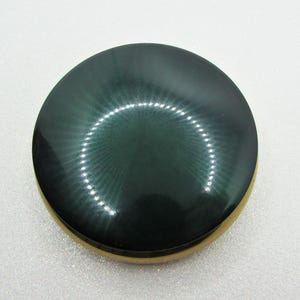 Vintage REGENT Gold Powder Compact- Holographic Green Purse Hand Mirror- 1960s MOD Psychedelic Design