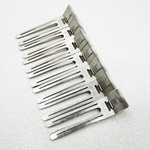 Vintage 1950s TIP TOP Pin Curl Clips- Stainless Steel Finger Wave Setters- Hair Curlers