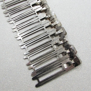 Vintage 1950s Lady Ellen Pin Curl Clips- Stainless Steel Finger Wave Setters- Hair Curlers