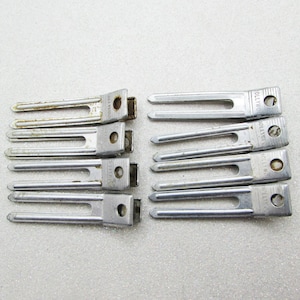 Vintage 1950s HOLLYWOOD Pin Curl Clips- Aluminum Metal Finger Waver Setters- Wet Hair Curlers