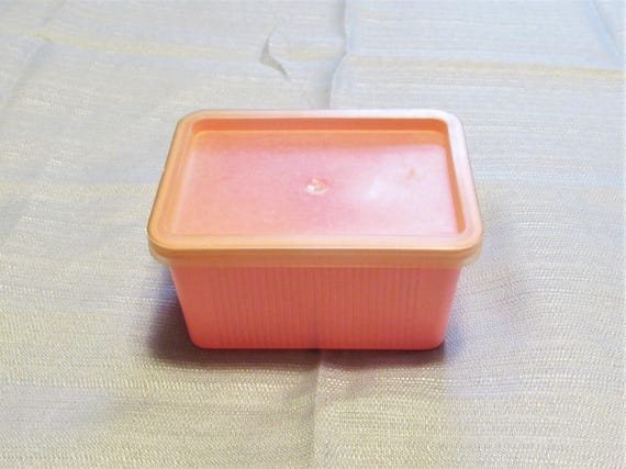 Vintage GOODY Handi Box- Pink Ribbed Plastic Lidded Storage Container- Hair Accessories & Jewelry Case