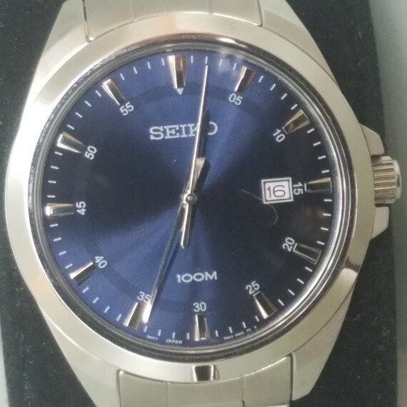 Seiko Quartz Watch Like New Fantastic Cobalt Blue Dial | Etsy