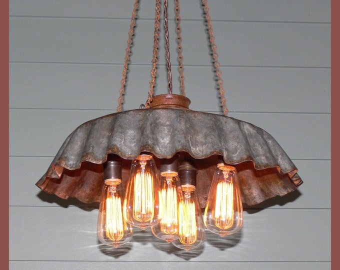 Huge Bottle Cap Feeder Repurposed Hanging Light Chandelier Etsy